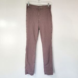Hollister Ultra High-Rise Skinny Plaid Red Blue Pant Size Small